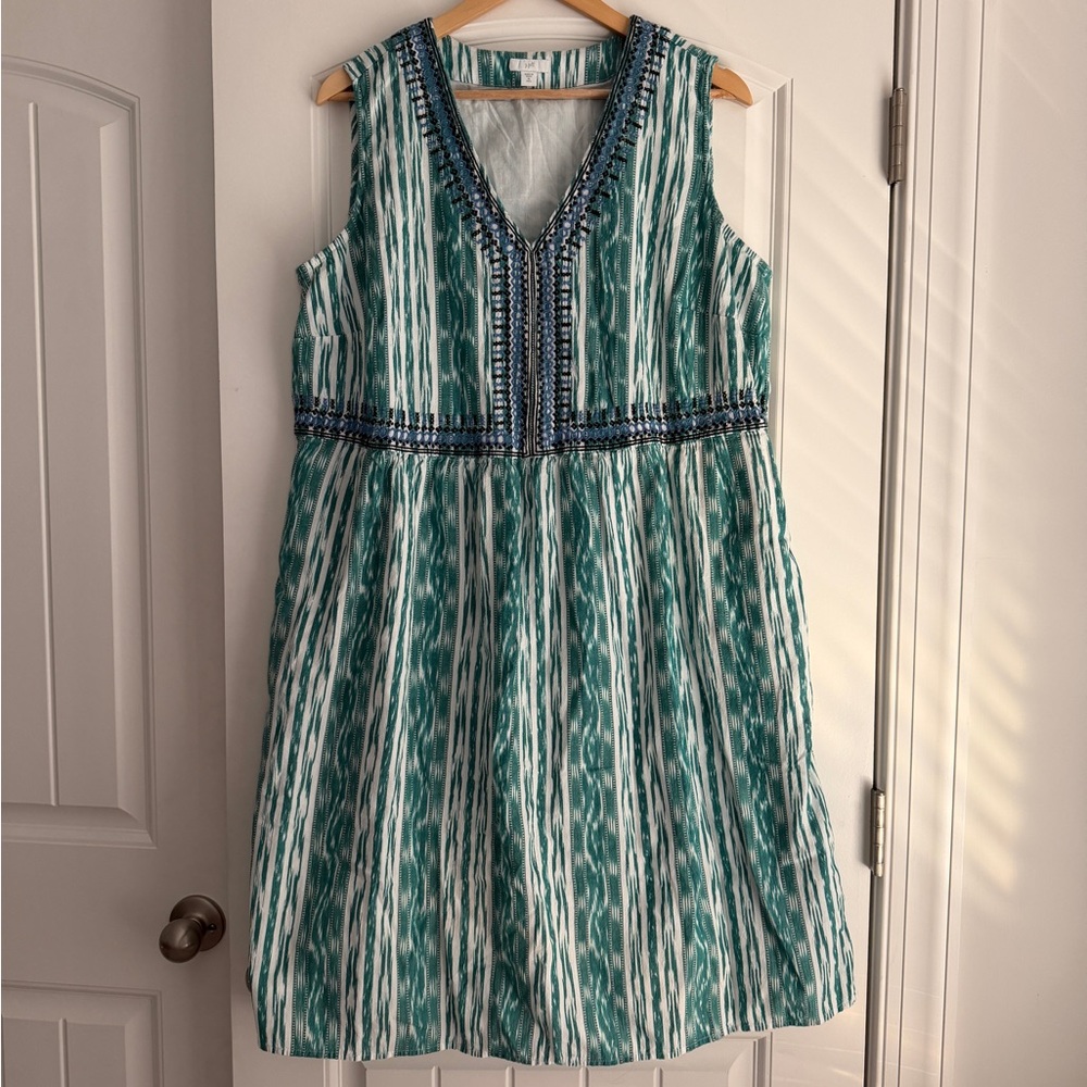 J. Jill Green and White Patterned Dress - Picture 1 of 5